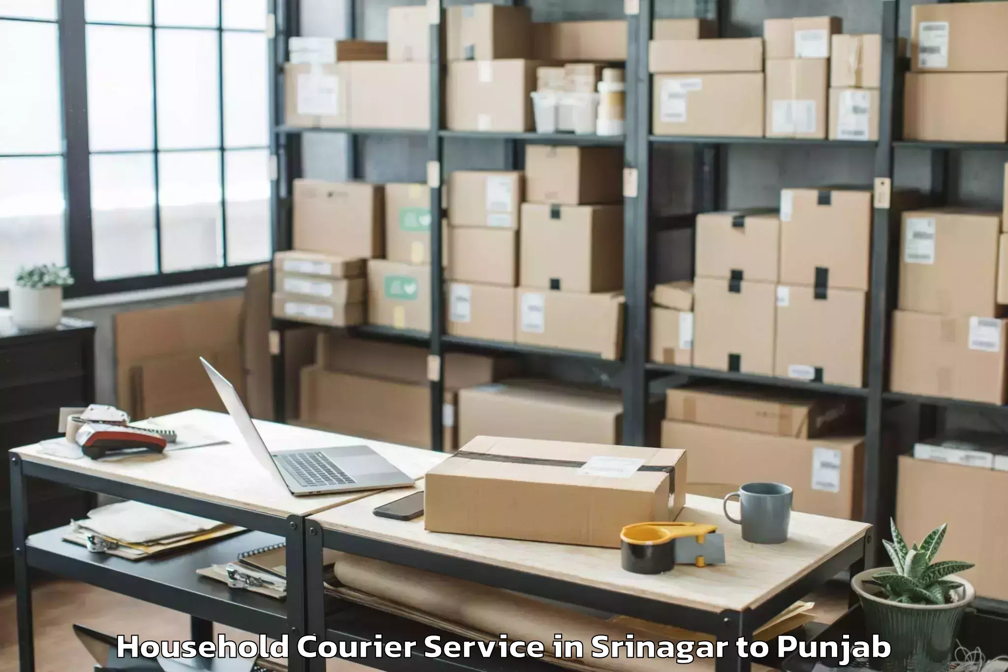 Professional Srinagar to Sujanpur Household Courier